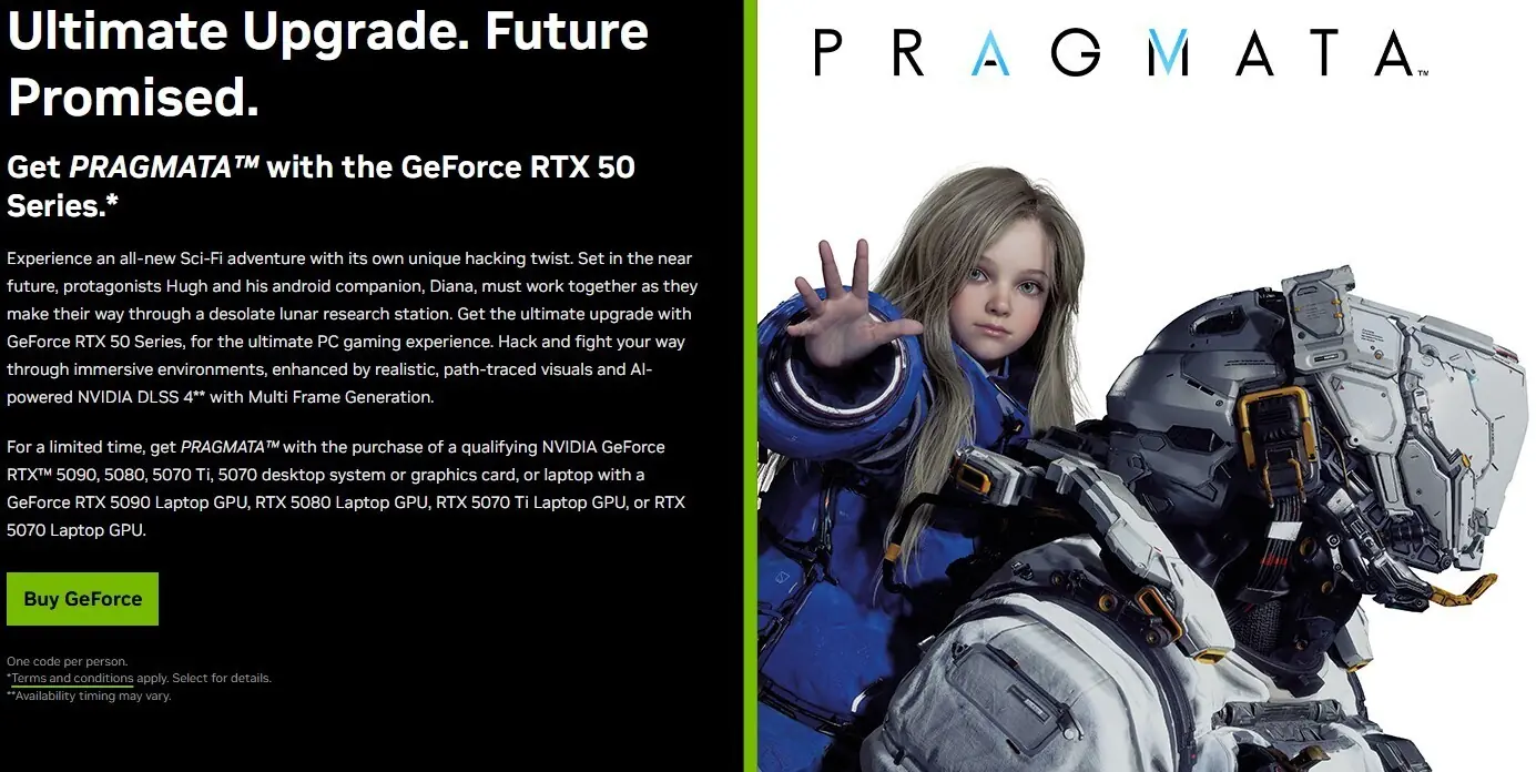 NVIDIA'dan Harika Bir Teklif: GeForce RTX 50 Serisi Alıcıları İçin Pragmata Oyun Paketi